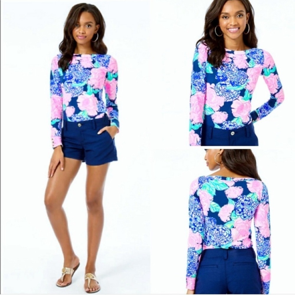 Lily Pulitzer Aleah High Tide Navy Pink Tee XS Excellent condition